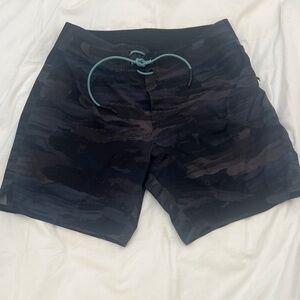 lululemon athletica Black Camo Board Shorts Swim 34